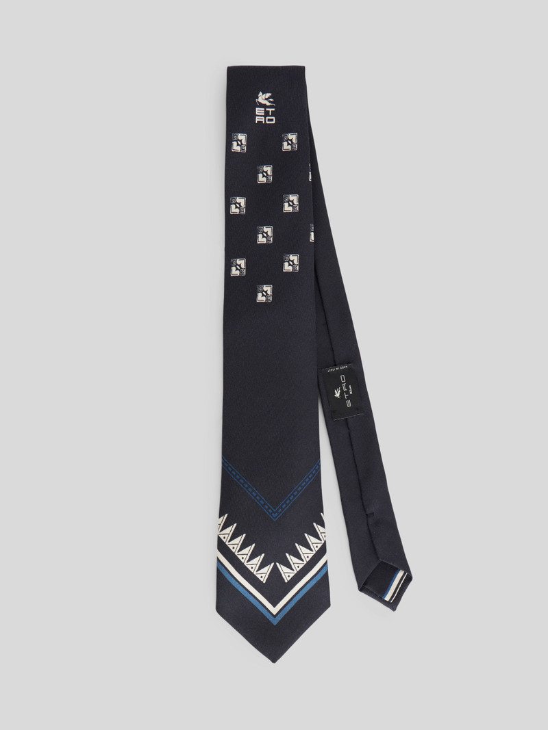 GEOMETRIC DESIGN SILK TIE 1