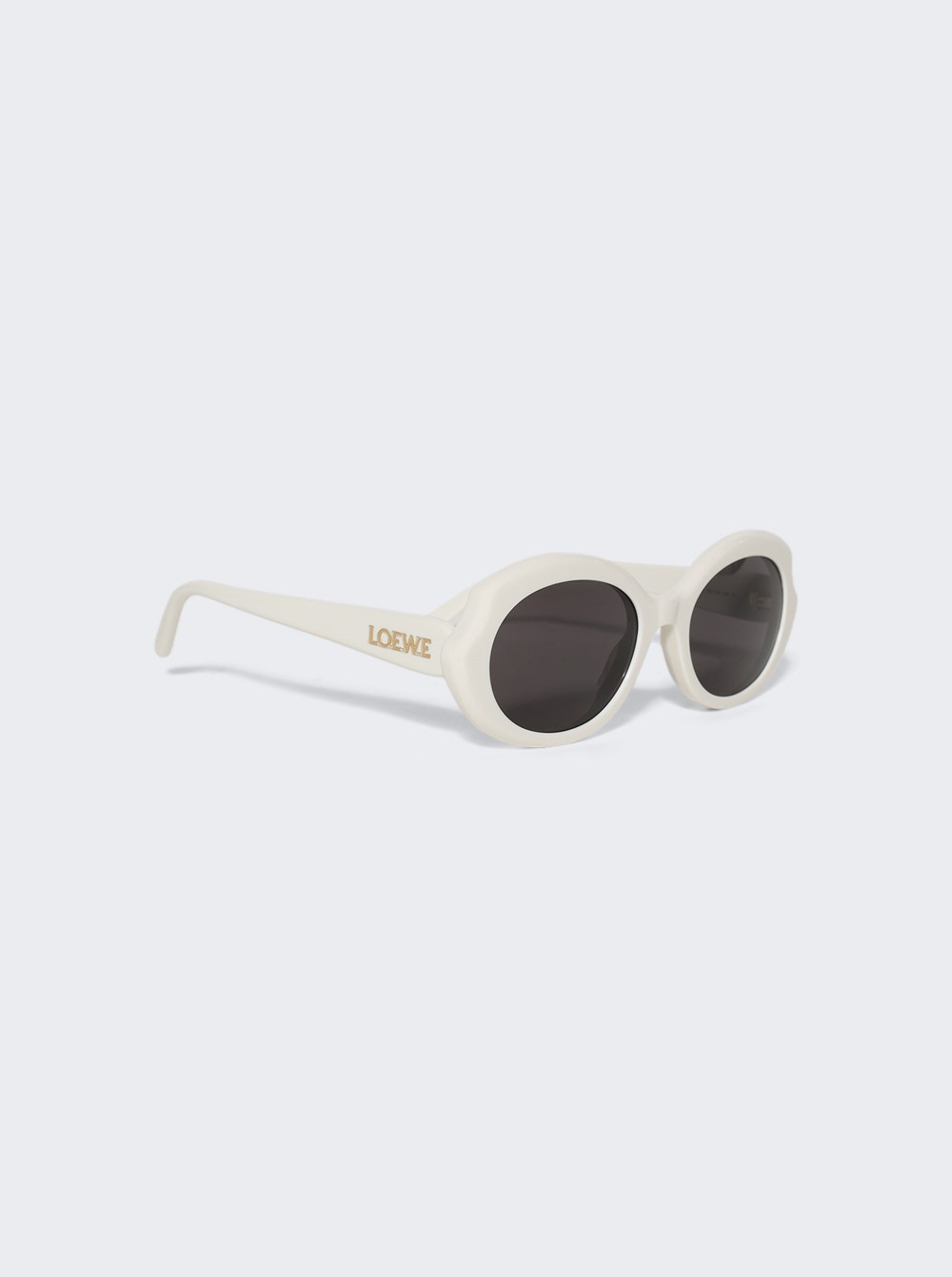 Oval Slim Sunglasses Ivory And Smoke - 4