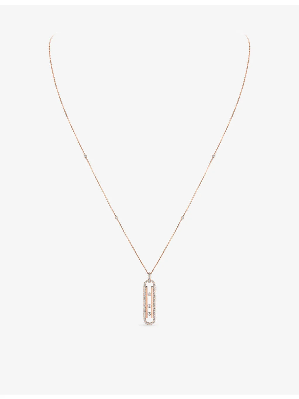 Move 10th Small 18ct Gold And 0.07ct Diamond Necklace - 1