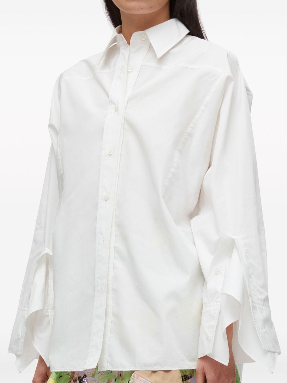draped-cuff poplin shirt - 6