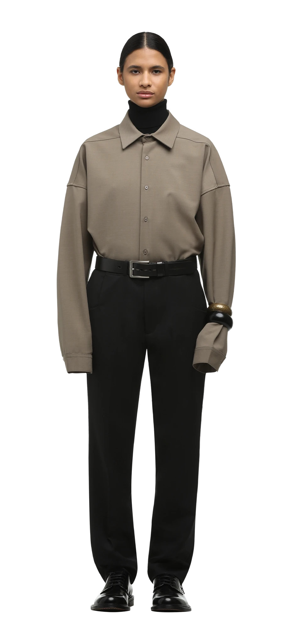 SLIM TROUSER BLACK WOOL - 3