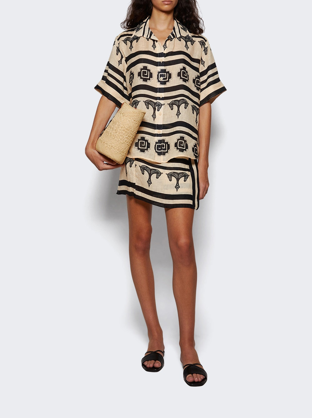 La Creciente Shirt Ecru And Black - 5