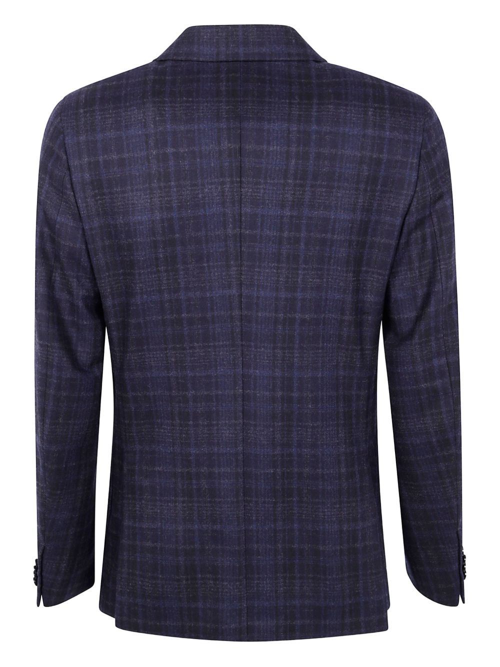 checked wool blazer - 2