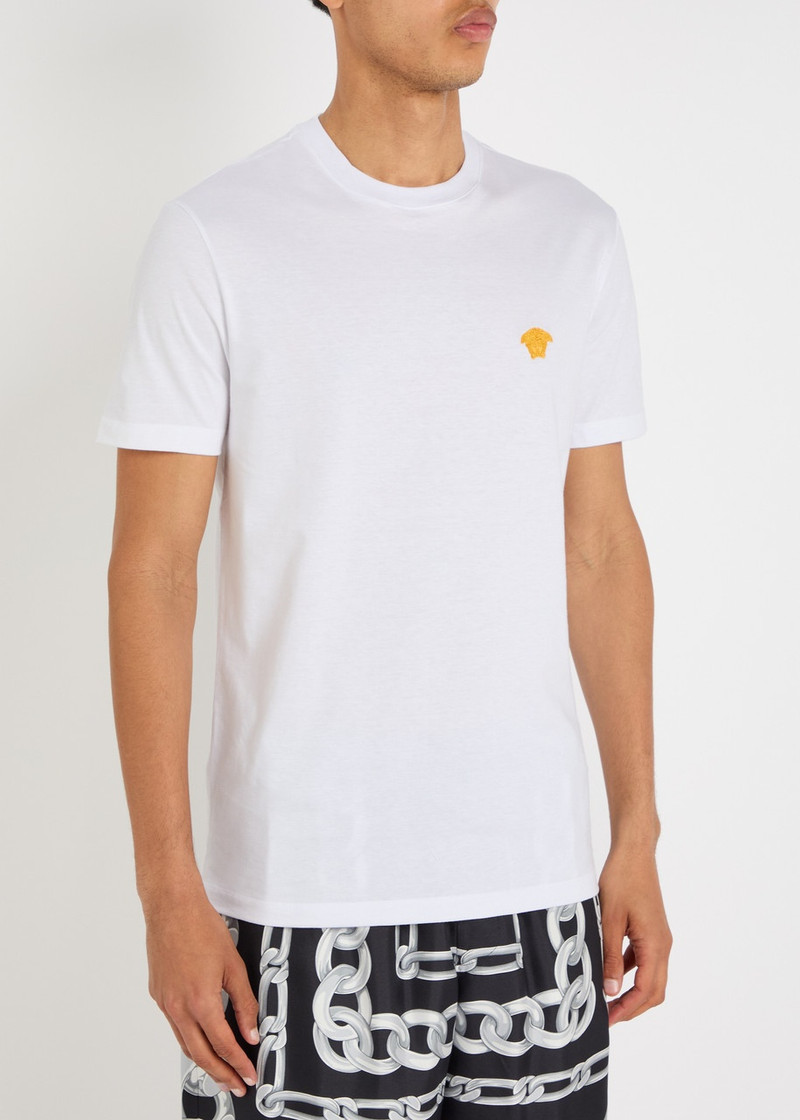VERSACE Versace Logo-embroidered Cotton T-shirt outlook