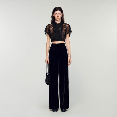 Sandro WIDE-LEG VELVET PANTS outlook