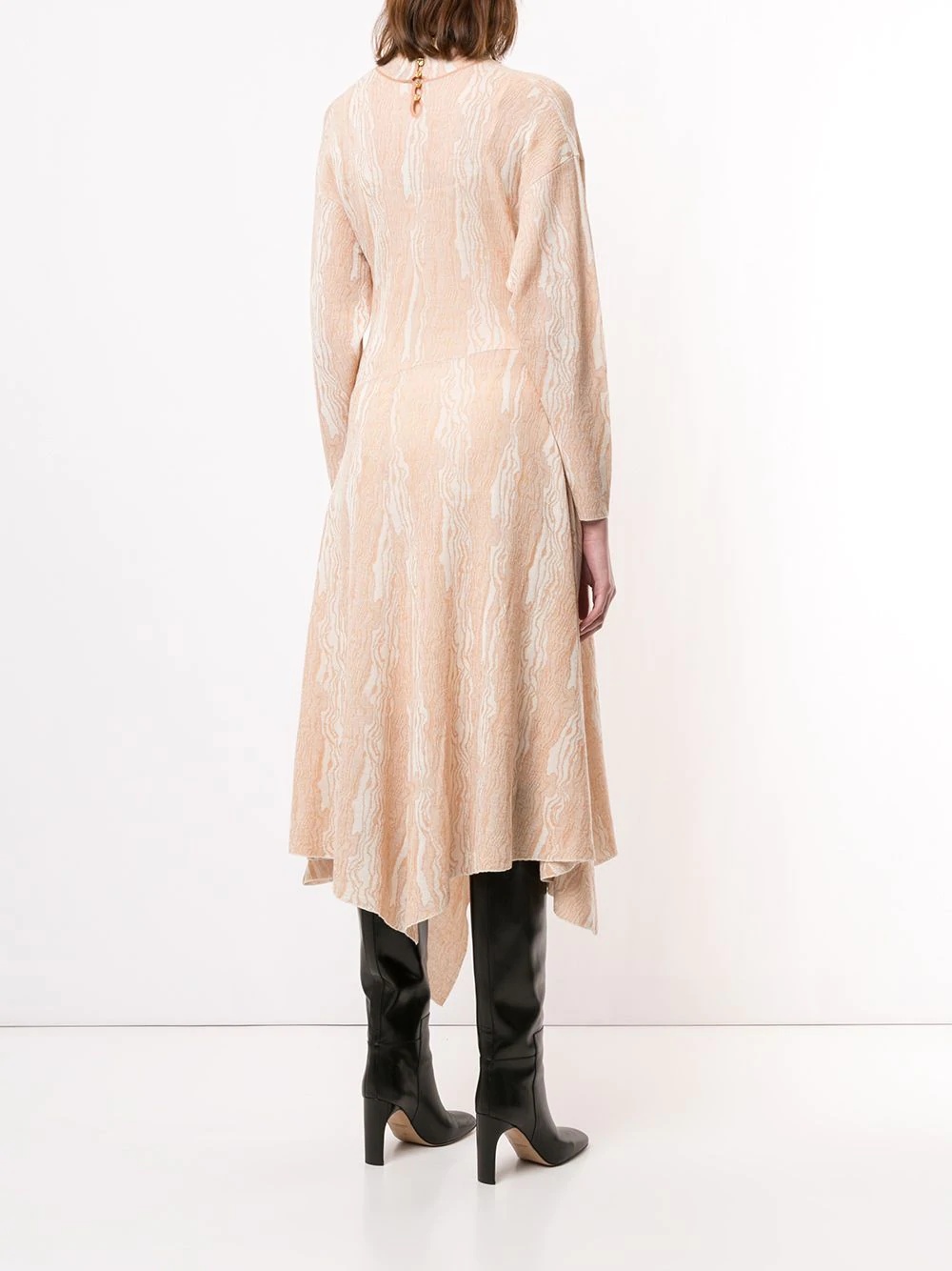 woodgrain jacquard dress - 4