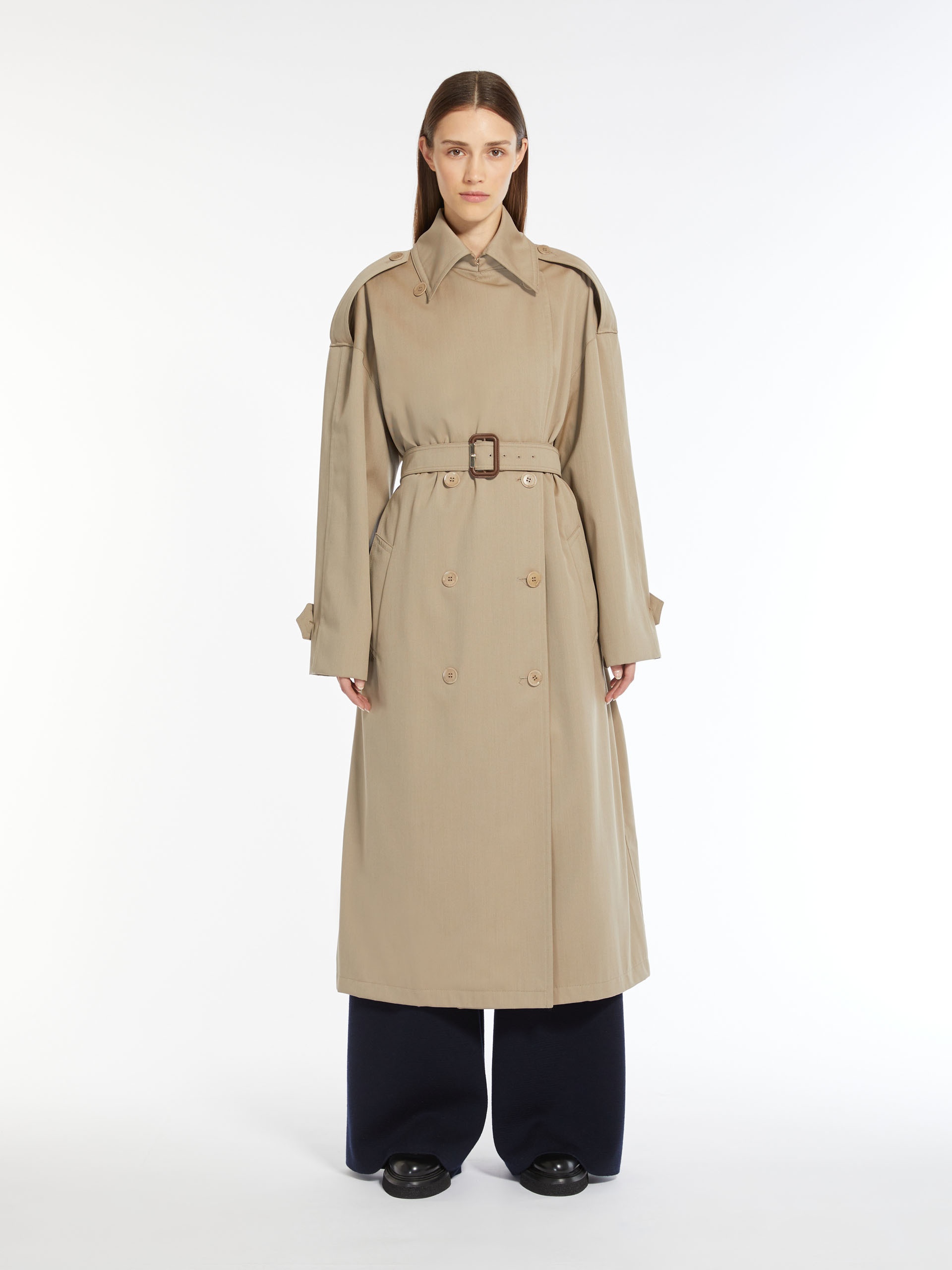 SALPA Oversize trench coat in water-resistant cotton and wool - 3