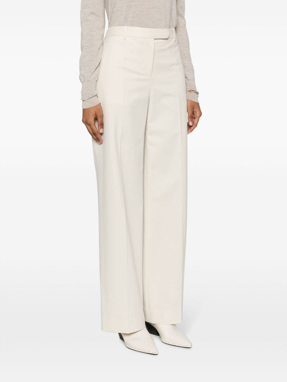 wide-leg cotton-wool trousers - 3