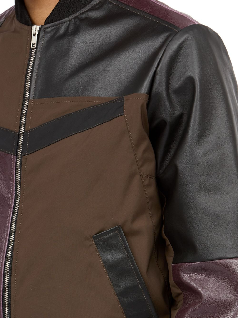 leather-paneled bomber jacket - 5