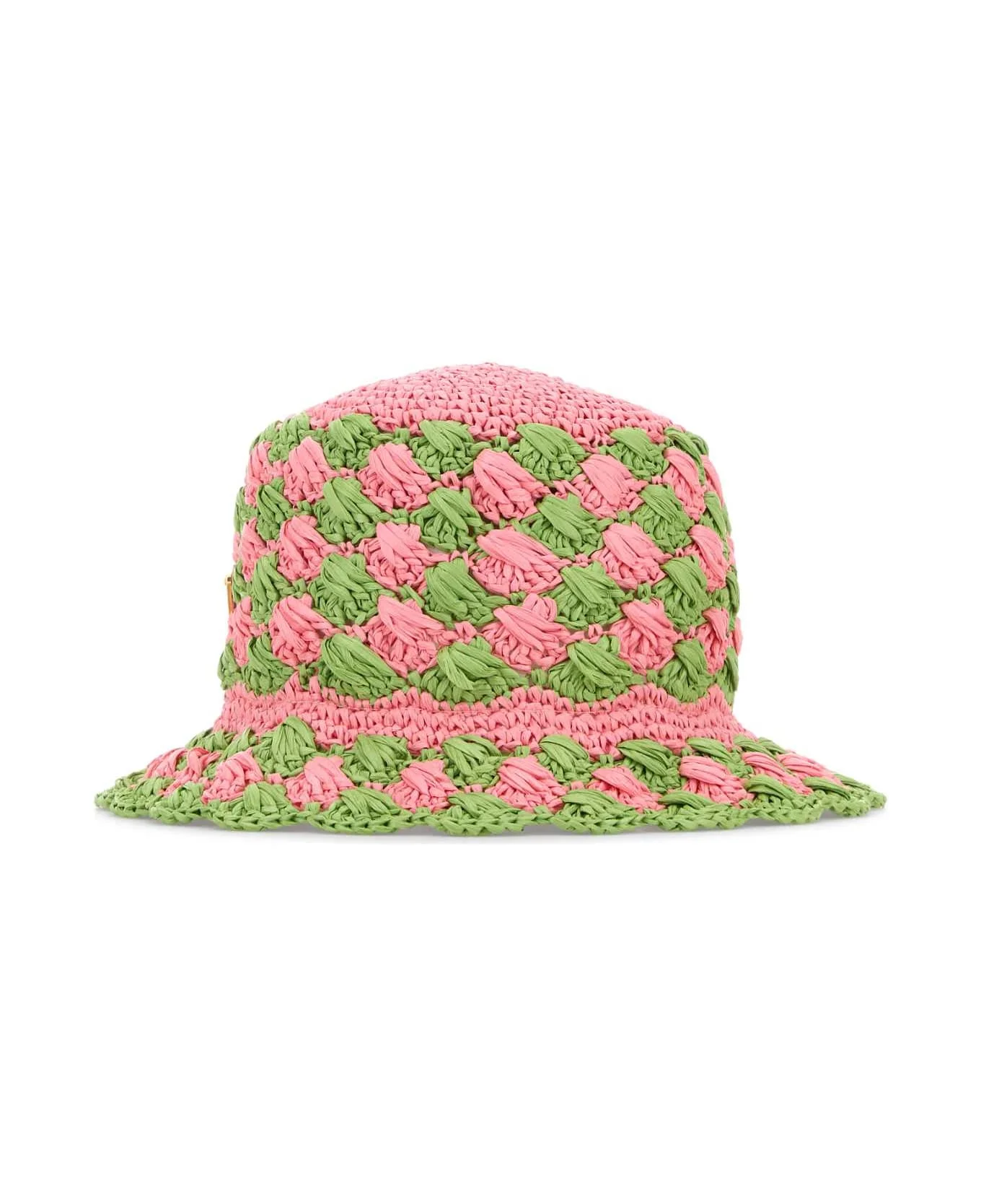 Two-tone Raffia Bucket Hat - 1