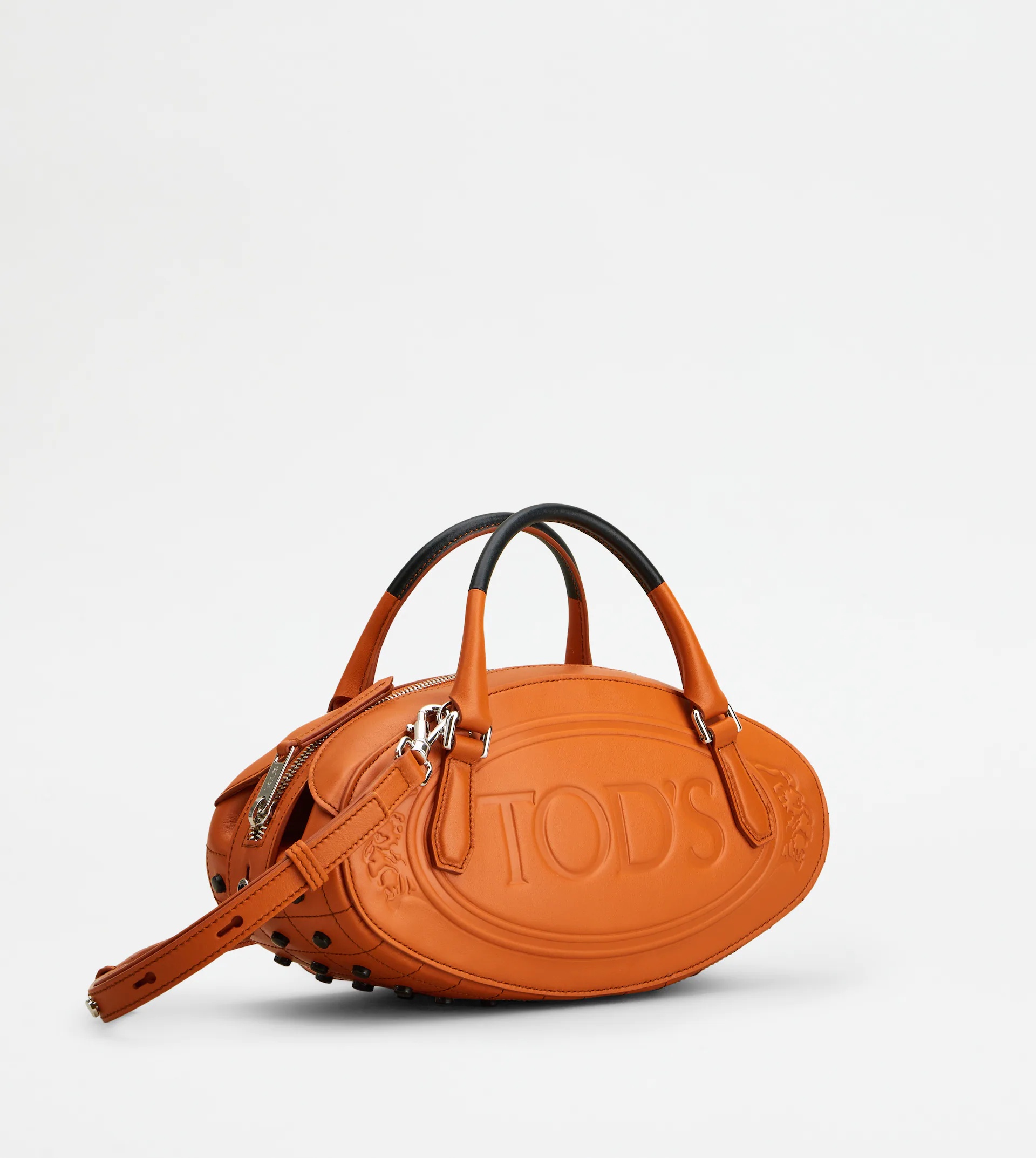 BOSTON BAG IN LEATHER MINI - ORANGE - 3