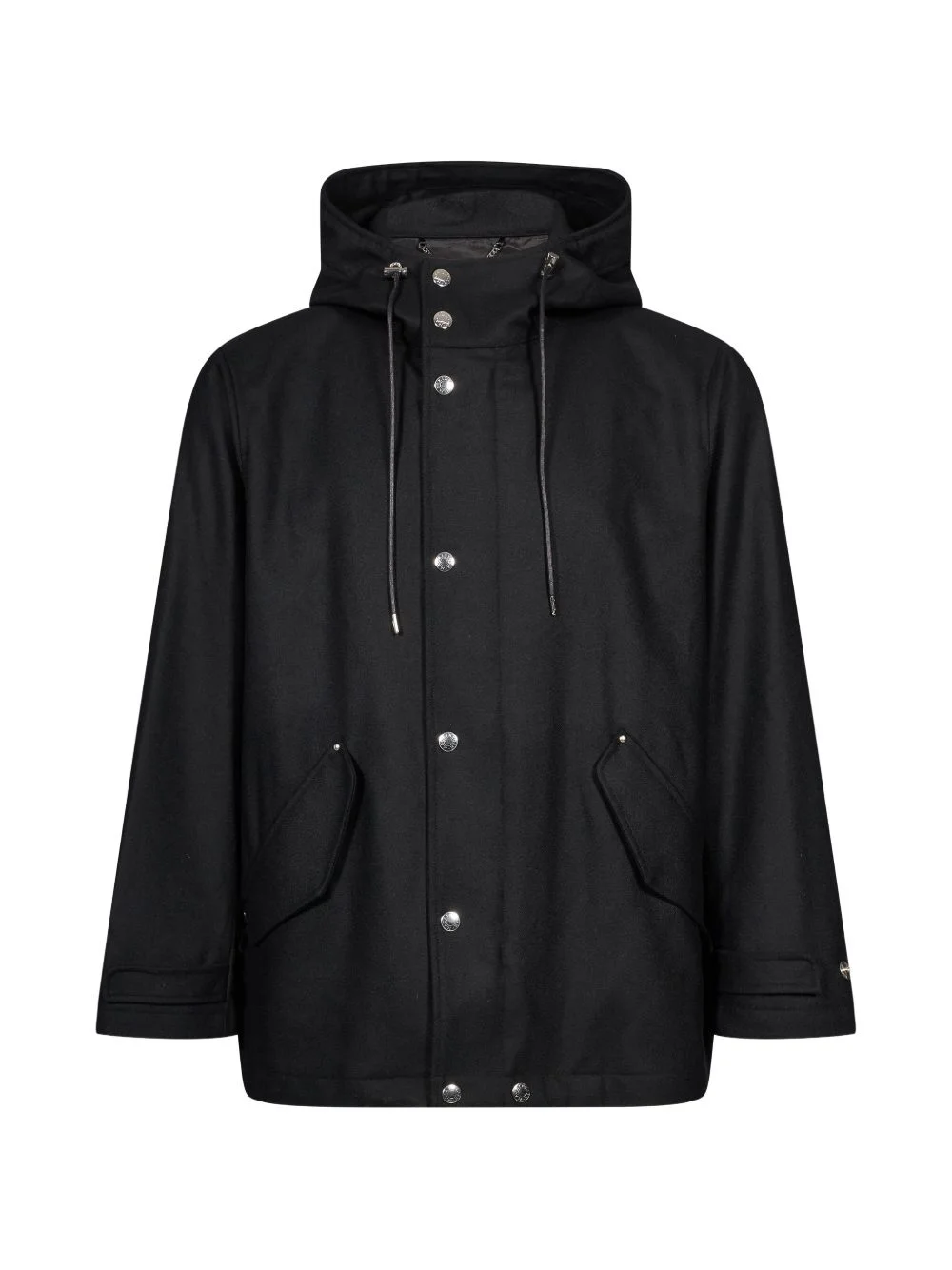hooded press-stud coat - 1