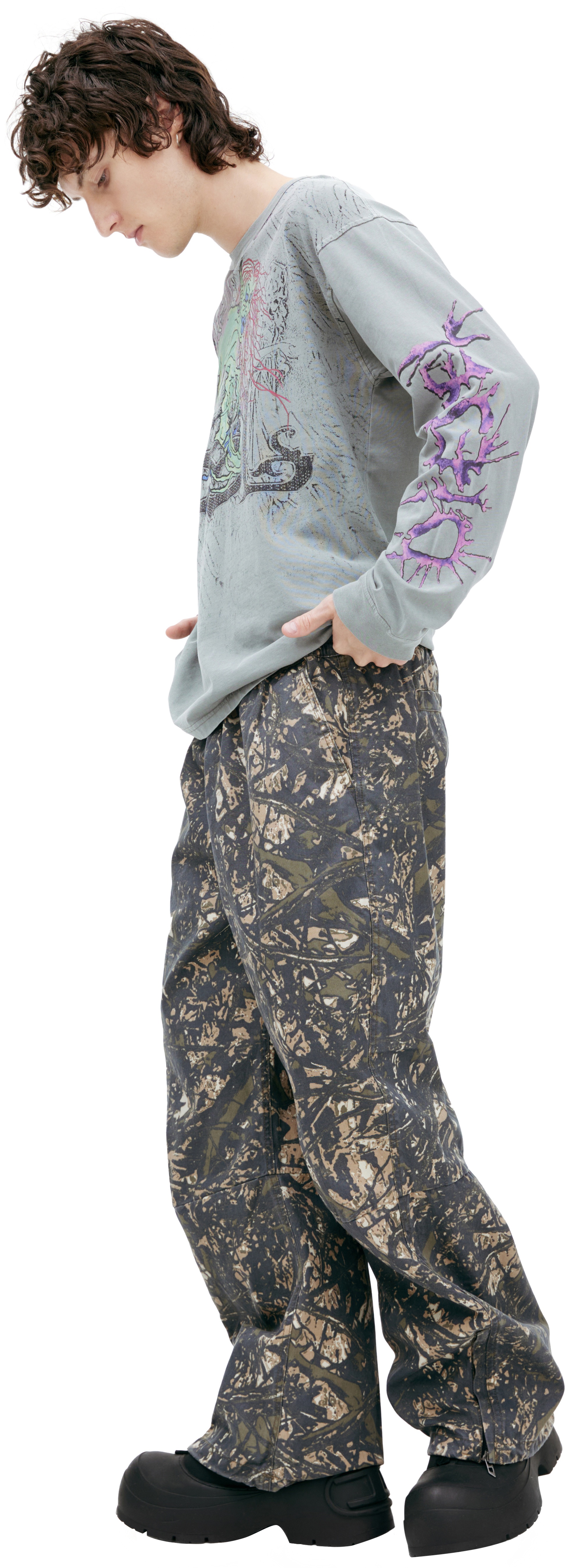 WIDE LEG TROUSERS WITH MONOPRINT - 2