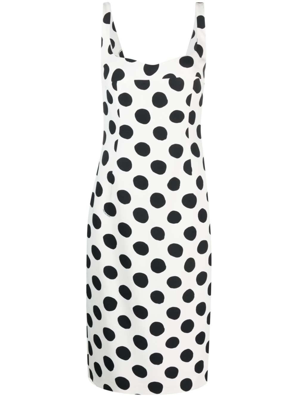 polka dot-print sleeveless midi dress - 1