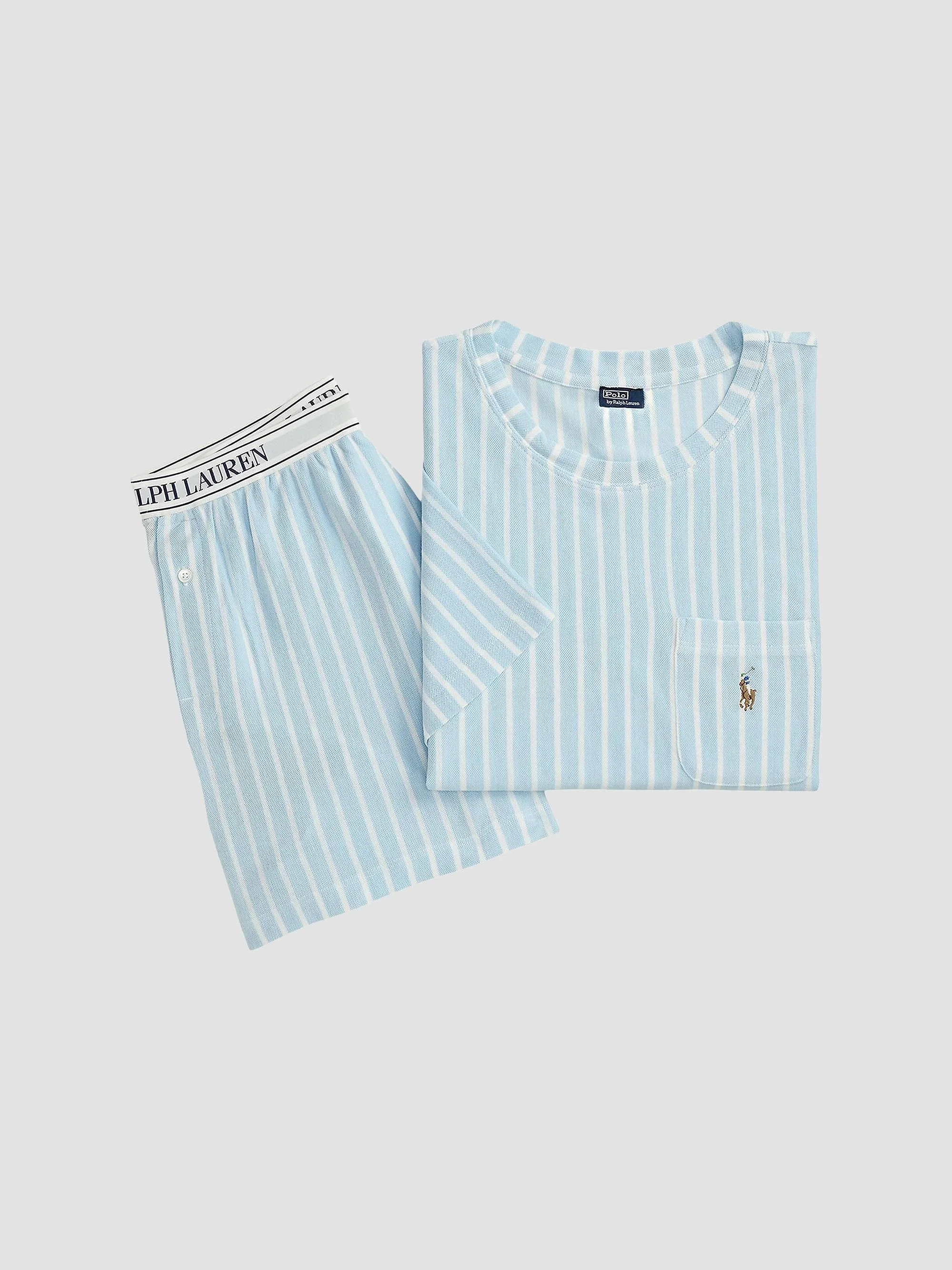 Women's Knit Oxford T-Shirt & Shorts Set - Baltic Sea - 1