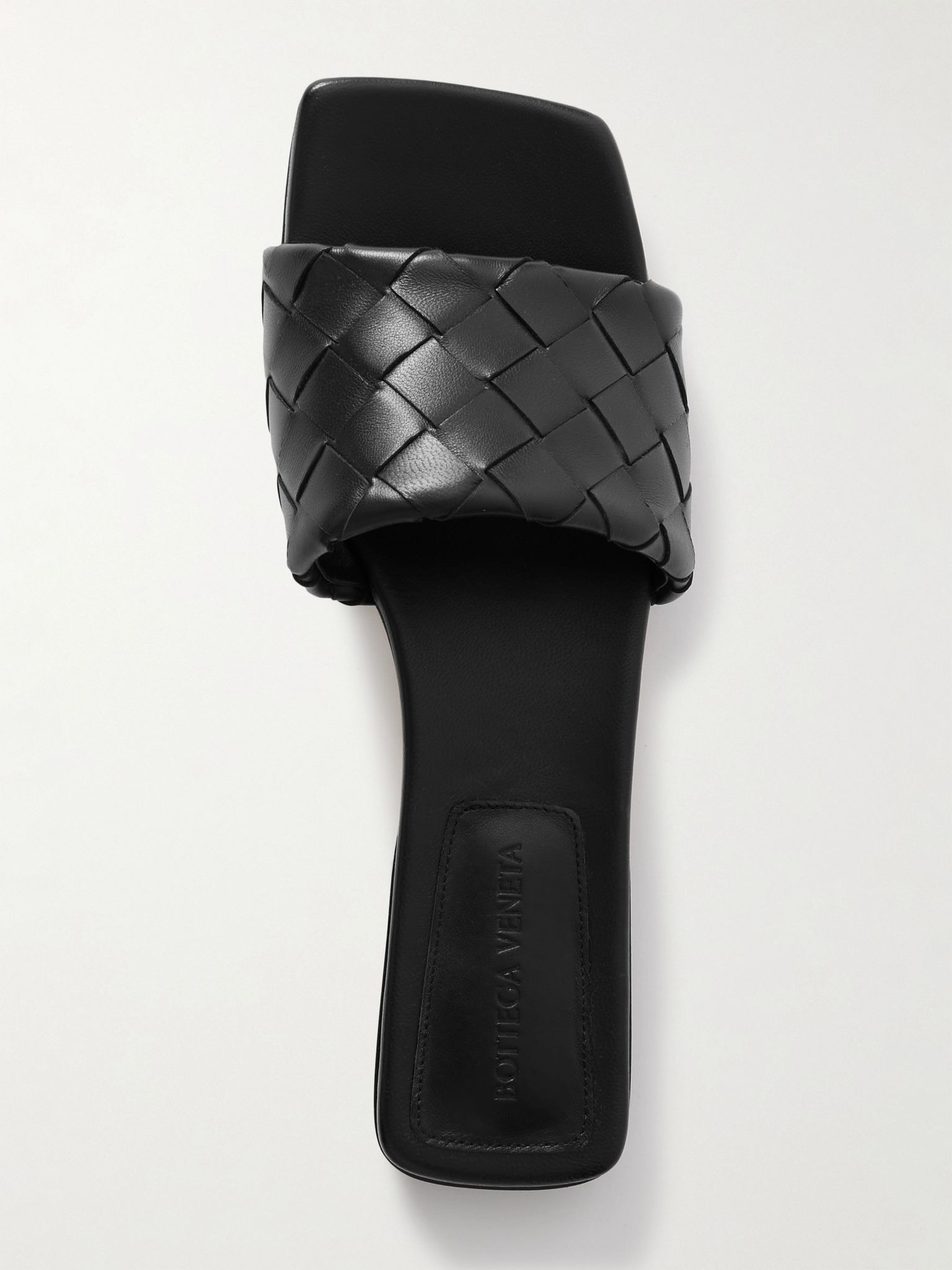 Riva intrecciato leather slides Black - 5