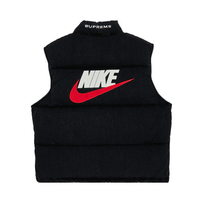 Supreme Supreme x Nike Denim Puffer Vest 'Black' outlook