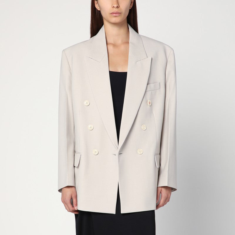 Victoria Beckham Pumice-Coloured Double-Breasted Jacket Women - 1