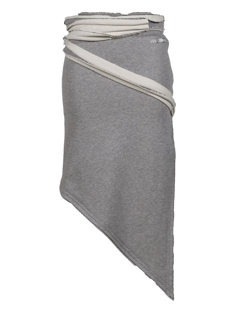asymmetrical frayed-edge midi skirt - 1