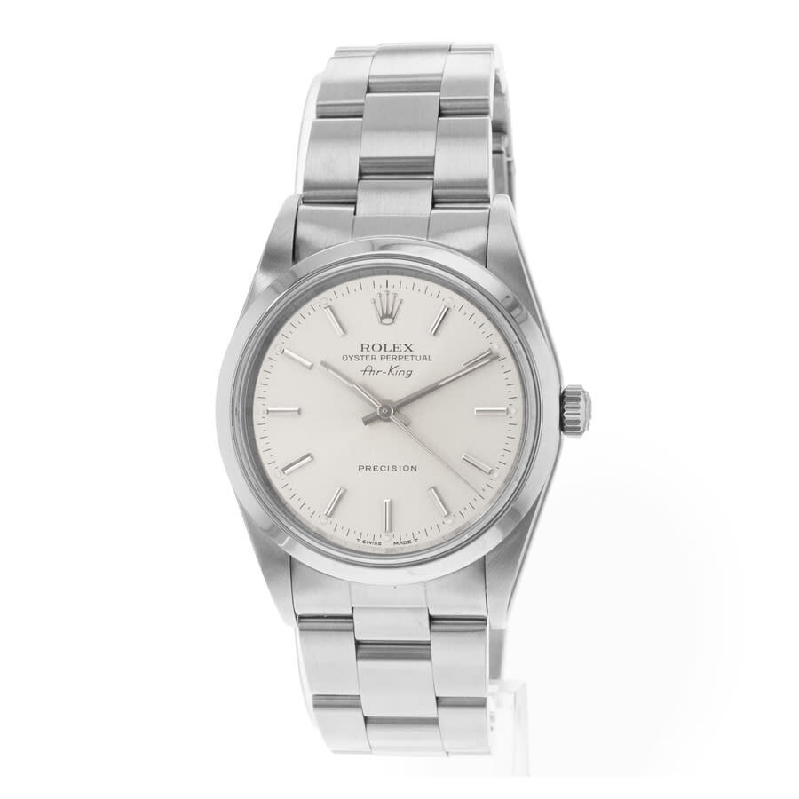 Pre-owned Rolex Air King Automatic Chronometer Silver Dial Men's Watch 14000 SSO - 3