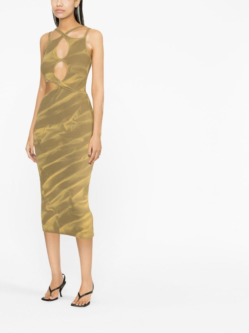 abstract-print midi dress - 3