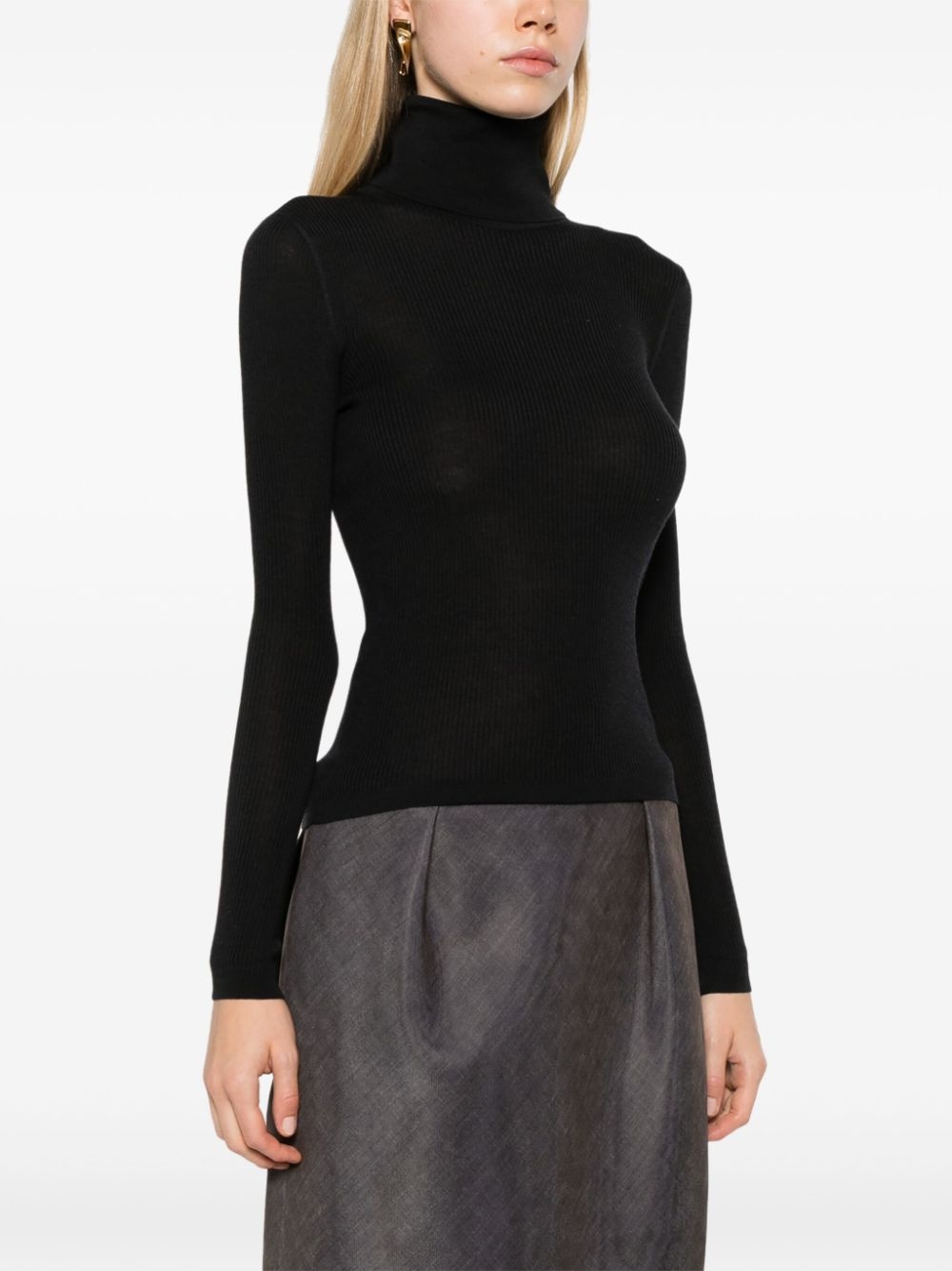 fitted rollneck jumper - 3