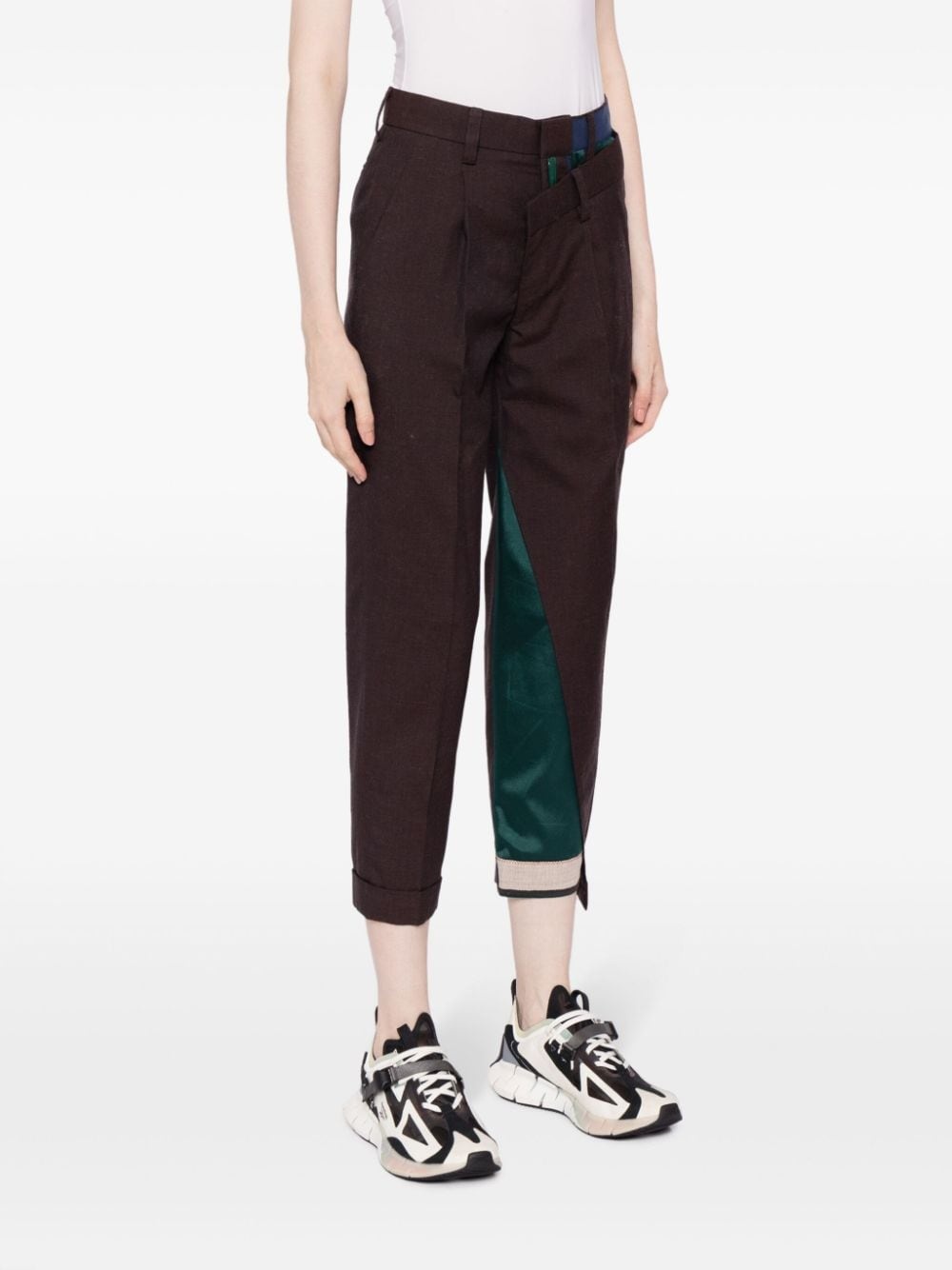 asymmetric cropped trousers - 6