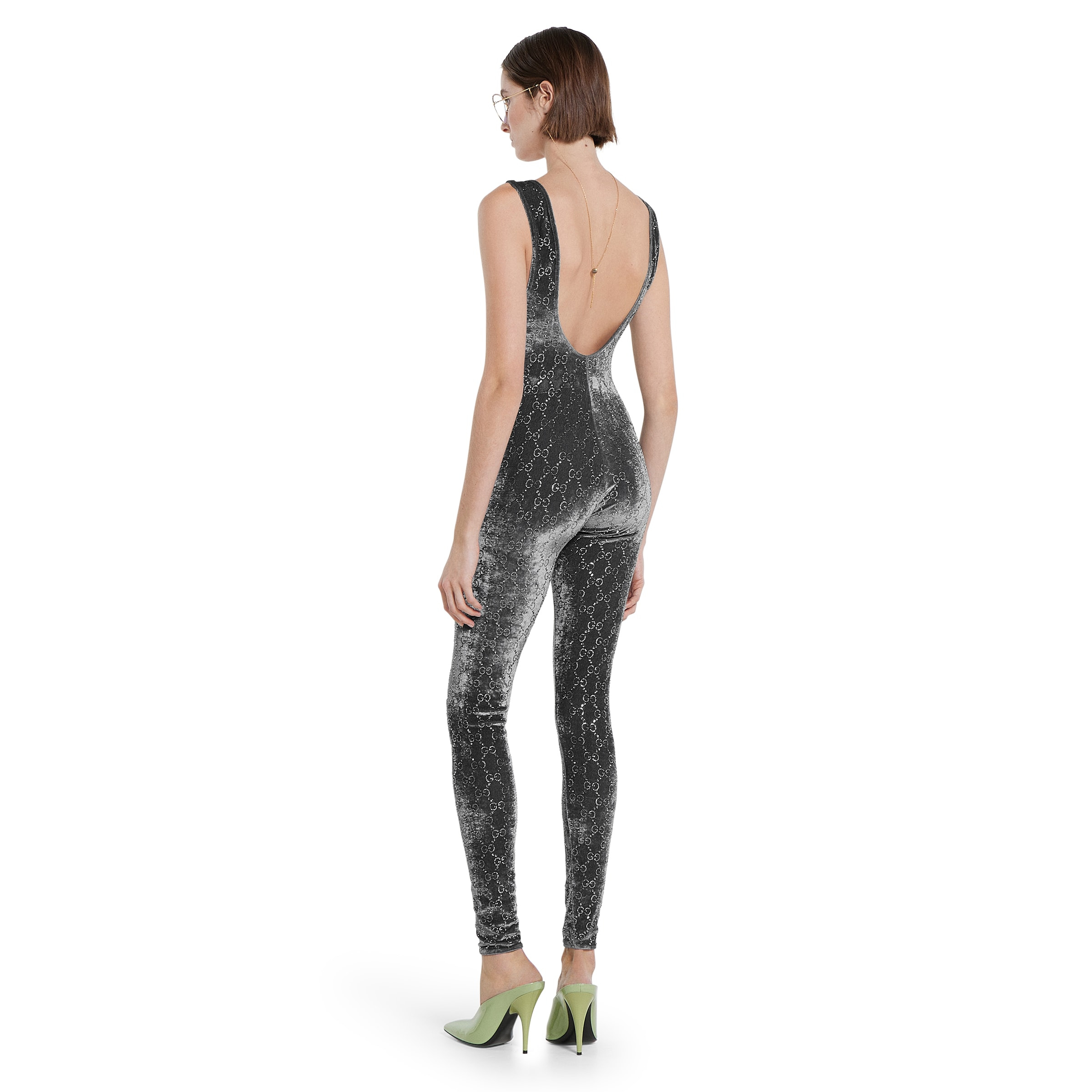 GG crystal embroidered jumpsuit - 4