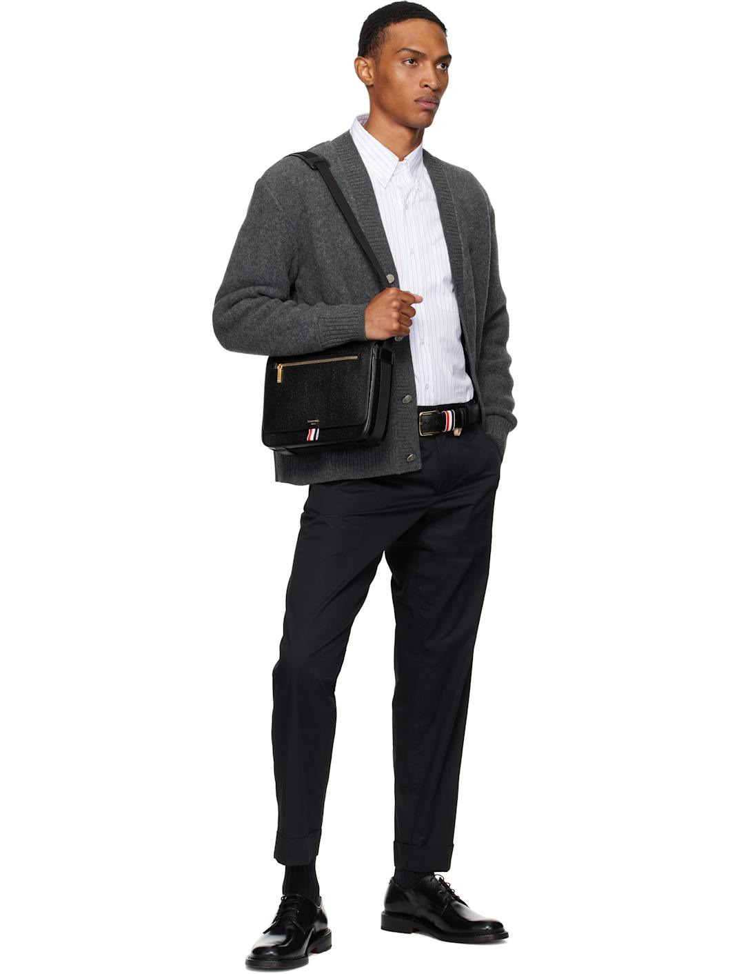 Black Pebble Grain Reporter Bag - 4