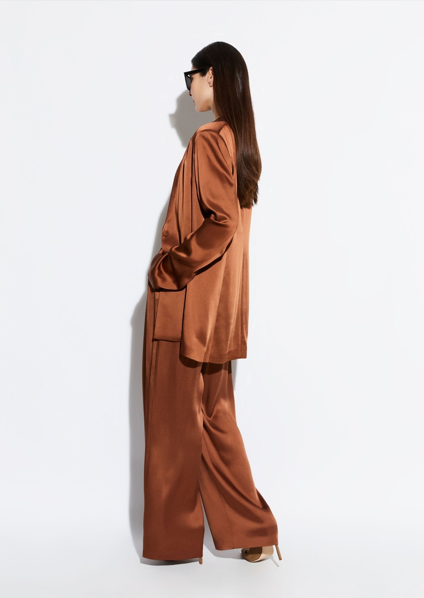 Satin Relaxed Pleated Pant - 2