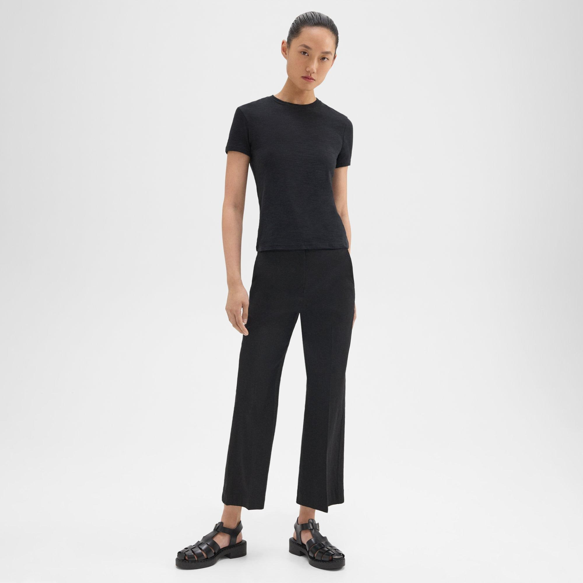 Wide Crop Pant in Good Linen - 2