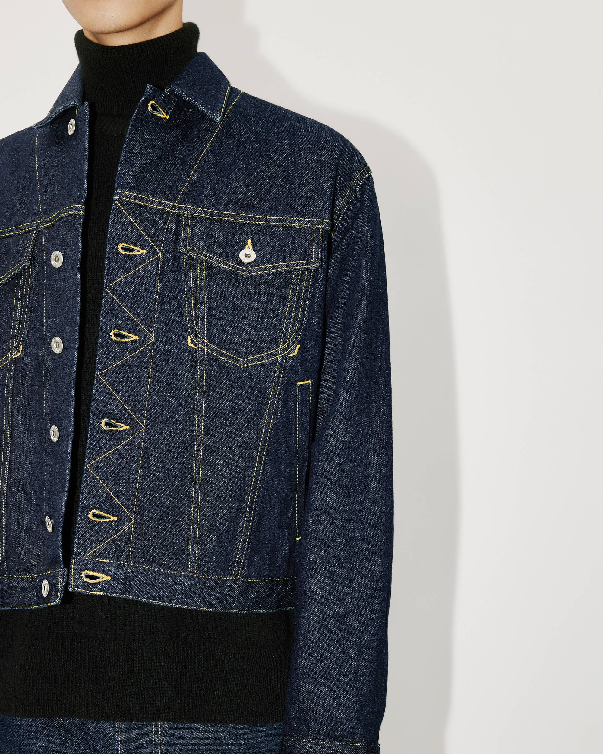 KENZO 'monogram' Denim Workwear Jacket in Blue for Men