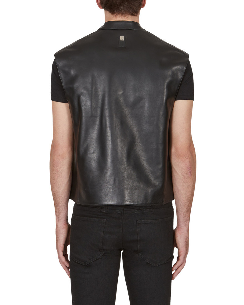 LEATHER LOGO RACER VEST 5