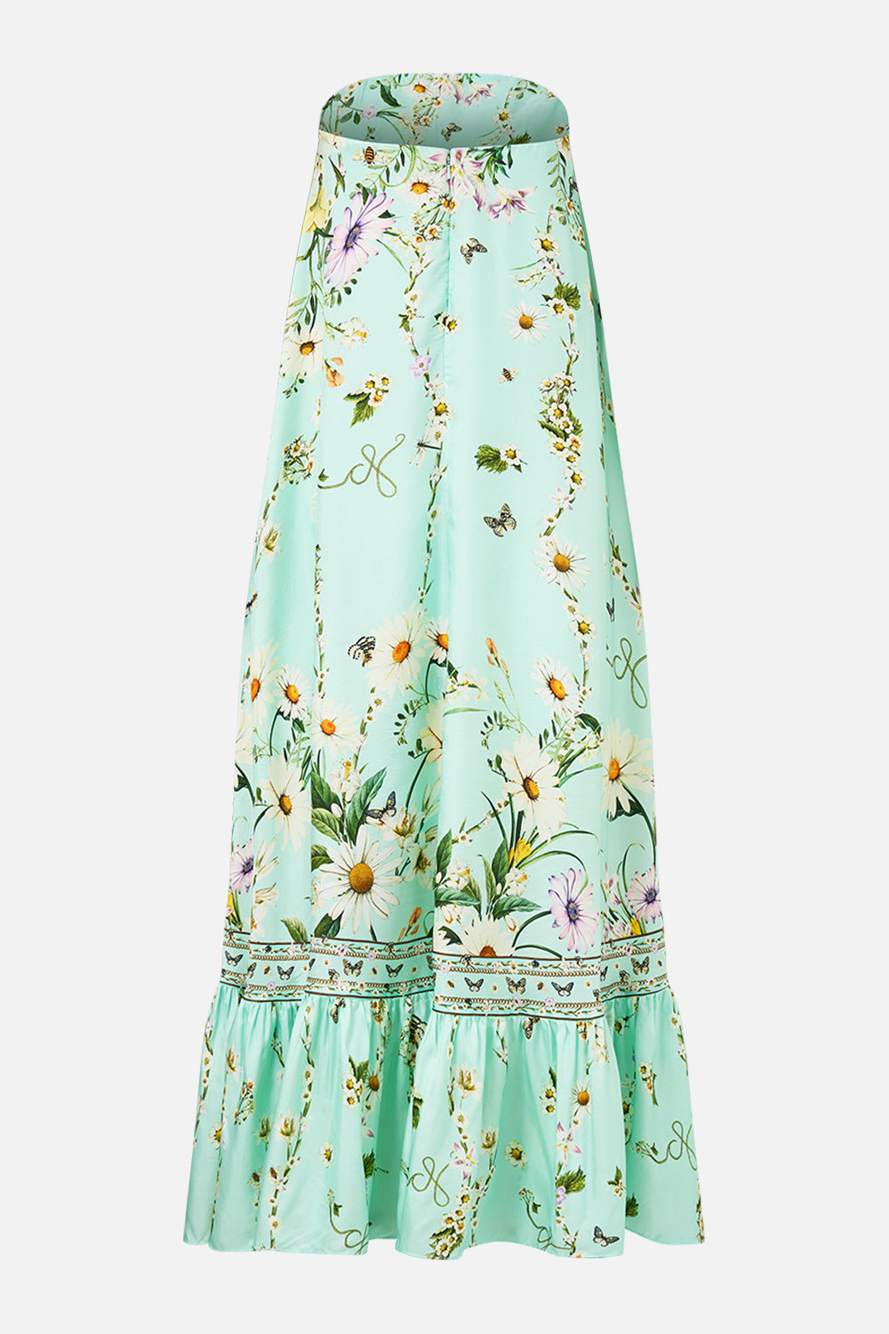 STRAPLESS MAXI WITH RUFFLE HEM - 9