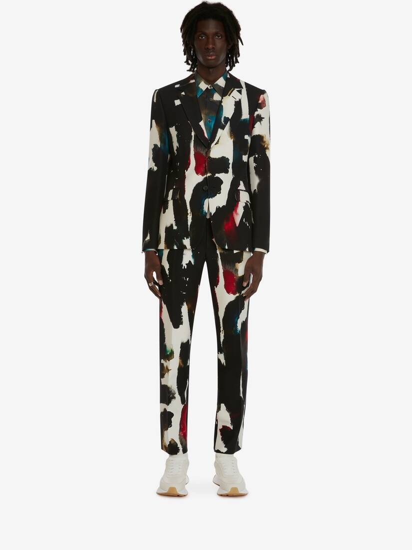 Men's Watercolour Graffiti Cigarette Trousers in Multicolour - 2