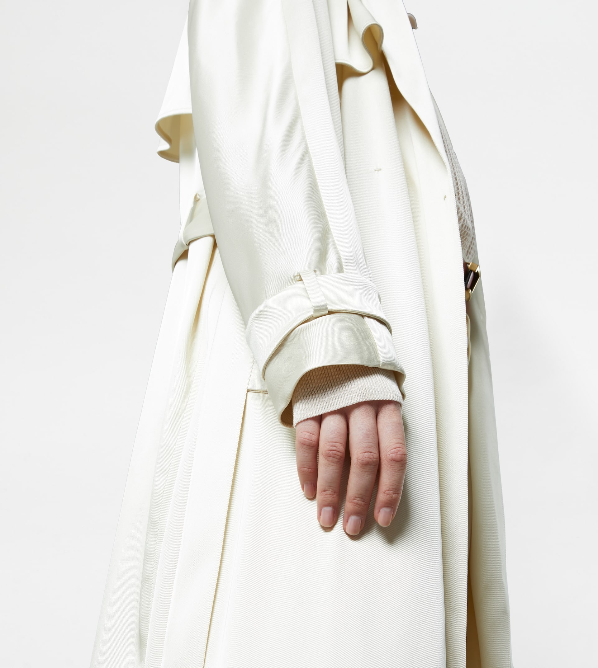 VISCOSE TRENCH COAT - WHITE - 5