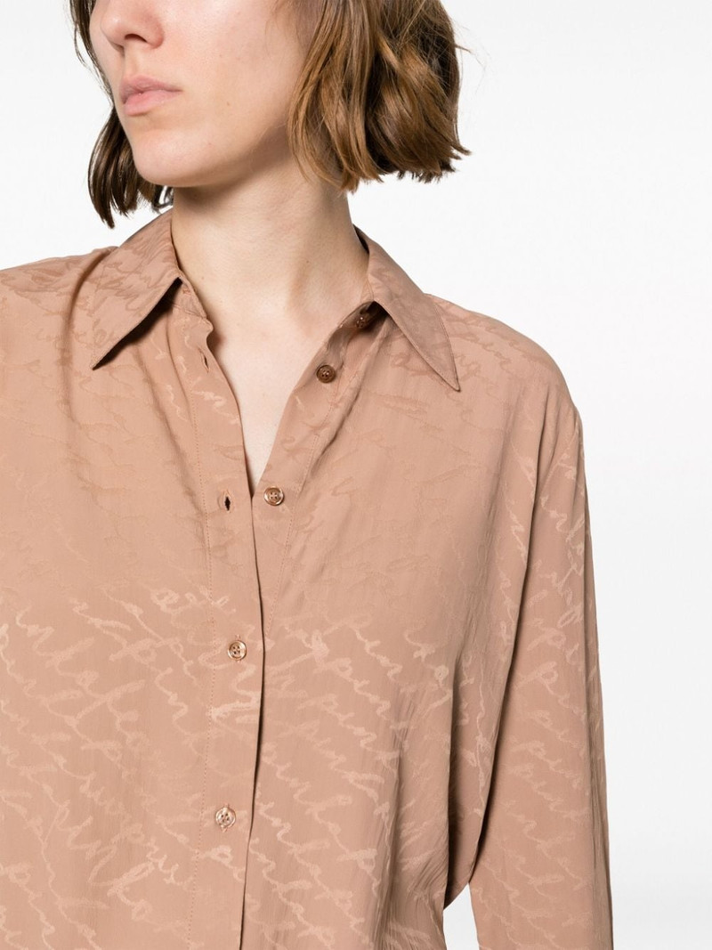 logo-print satin-finish shirt 5