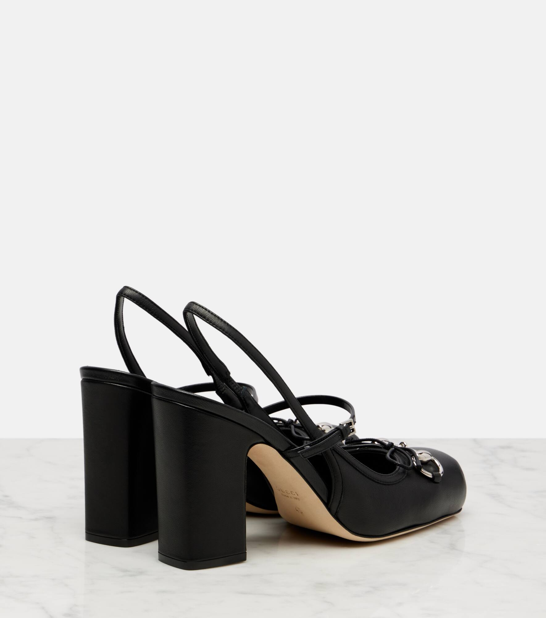 Horsebit 90 leather slingback pumps - 2