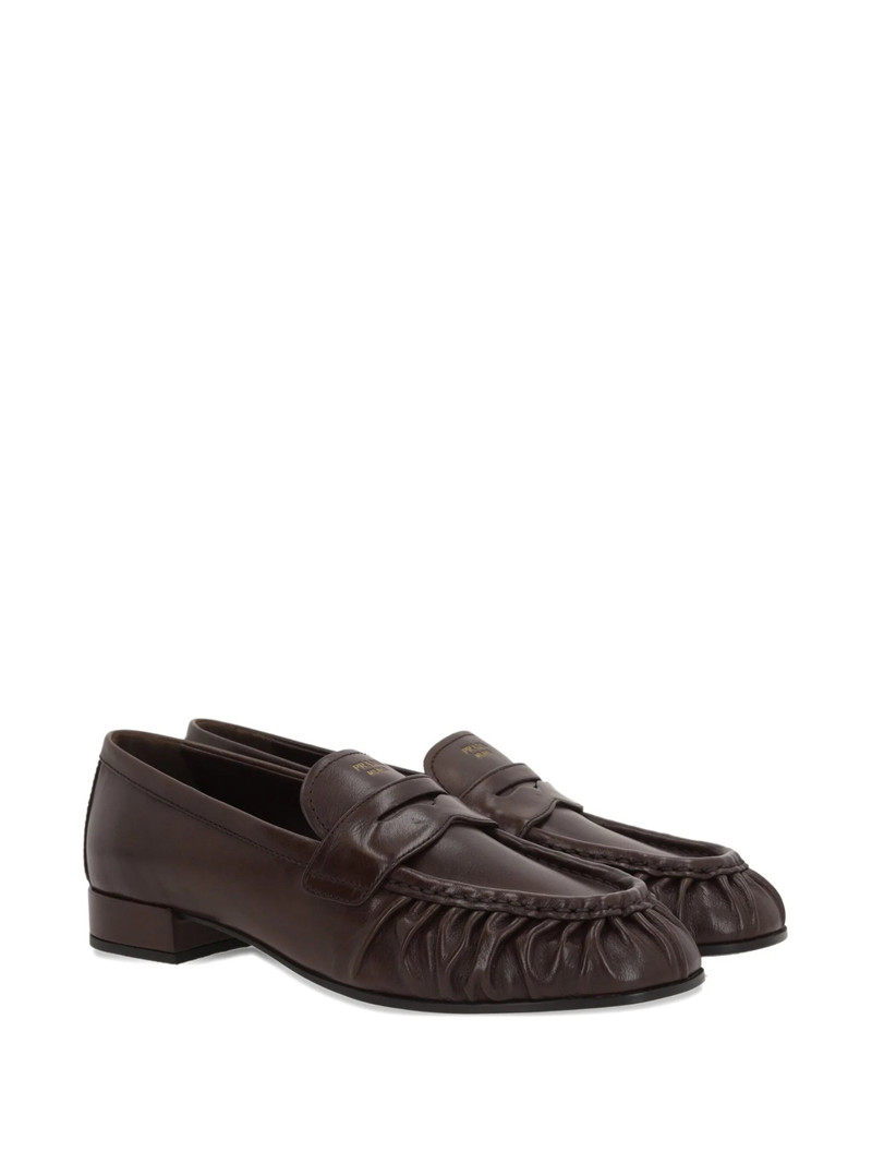 Prada Prada Pleated Leather Loafers outlook