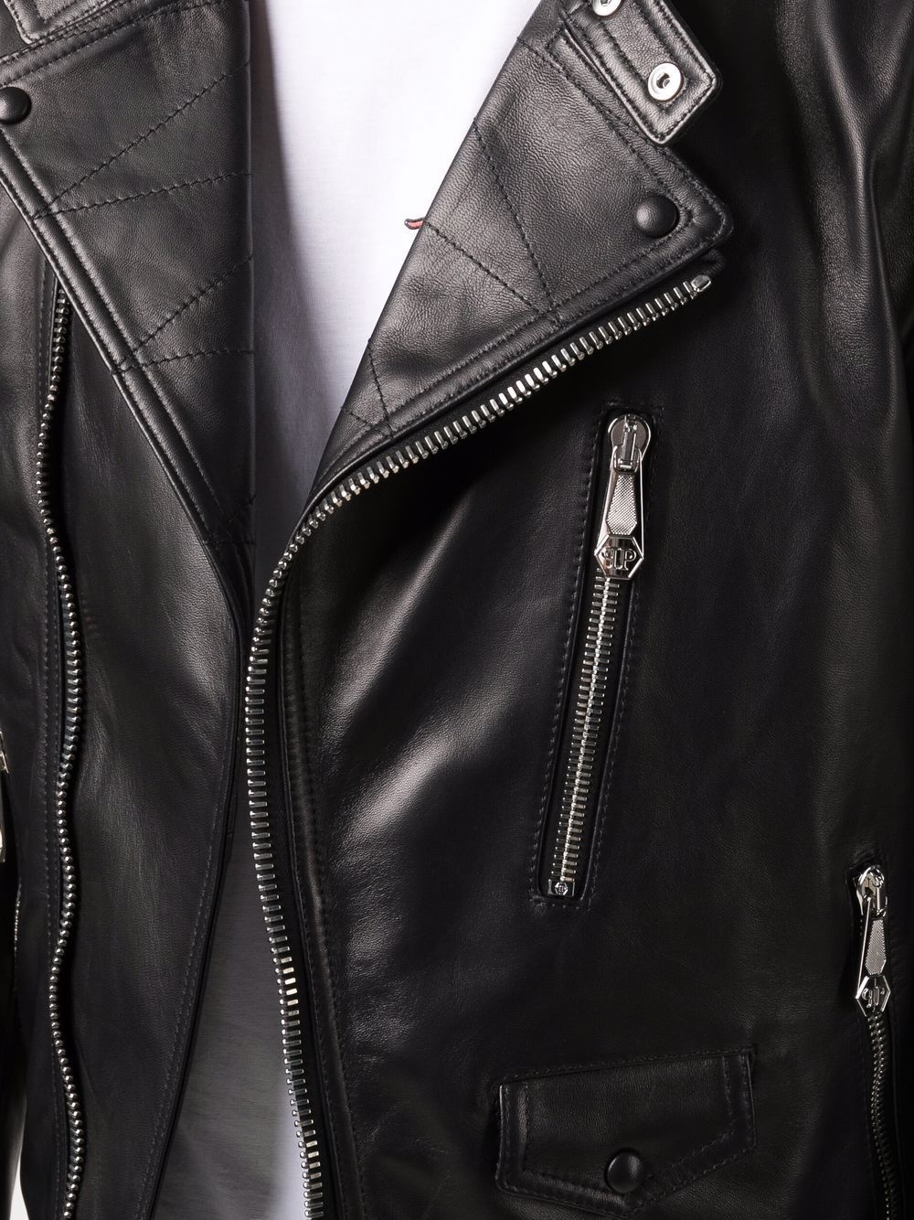 leather biker jacket - 5