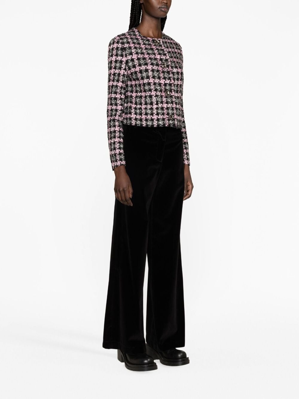 high-waisted flared trousers - 4