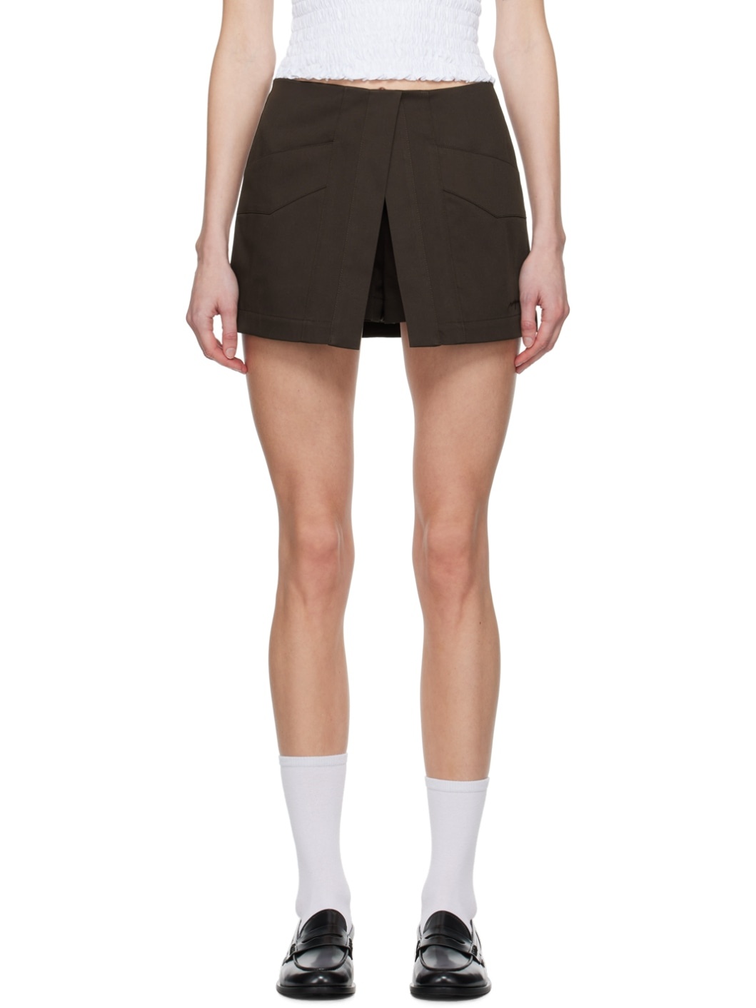 Brown Layered Skort - 1