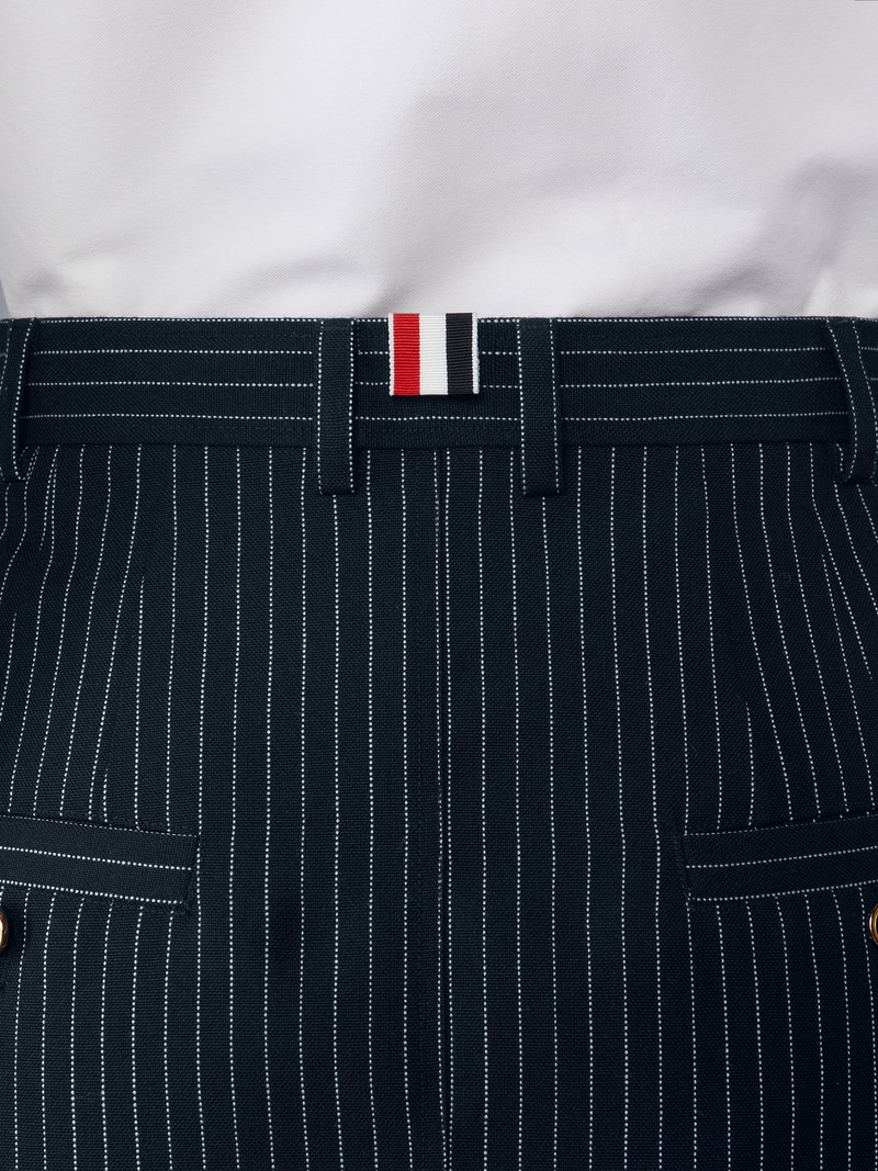 Pinstripe 높은 강선전도 모직 높은 Waisted 연필 둘러싸 여자 6