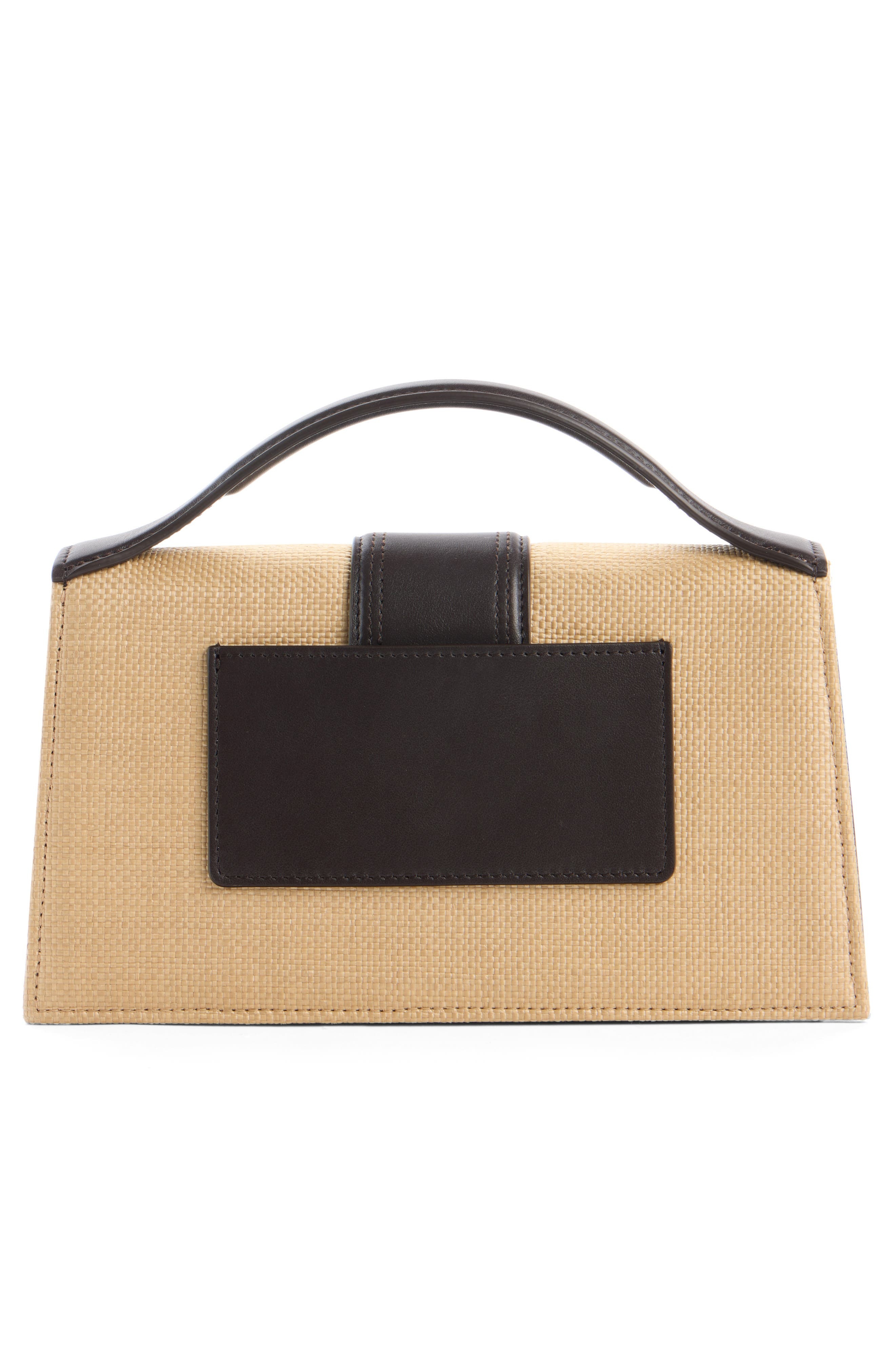 Jacquemus Le Grand Bambino Woven Straw Top Handle Bag in Natural /Dark Brown 1Ff at Nordstrom - 3