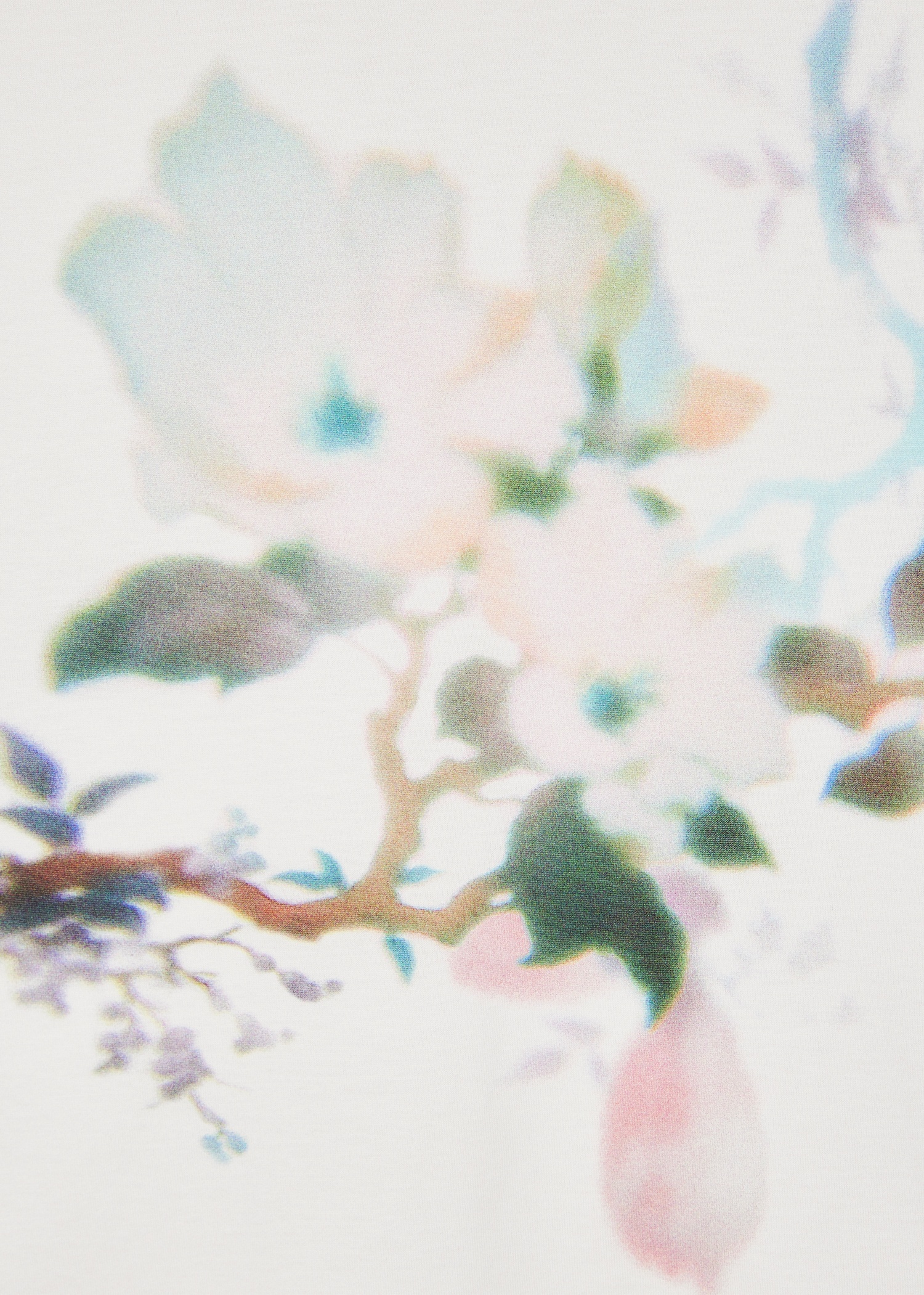 Women's White 'Lens Blur Botanical' T-Shirt - 3