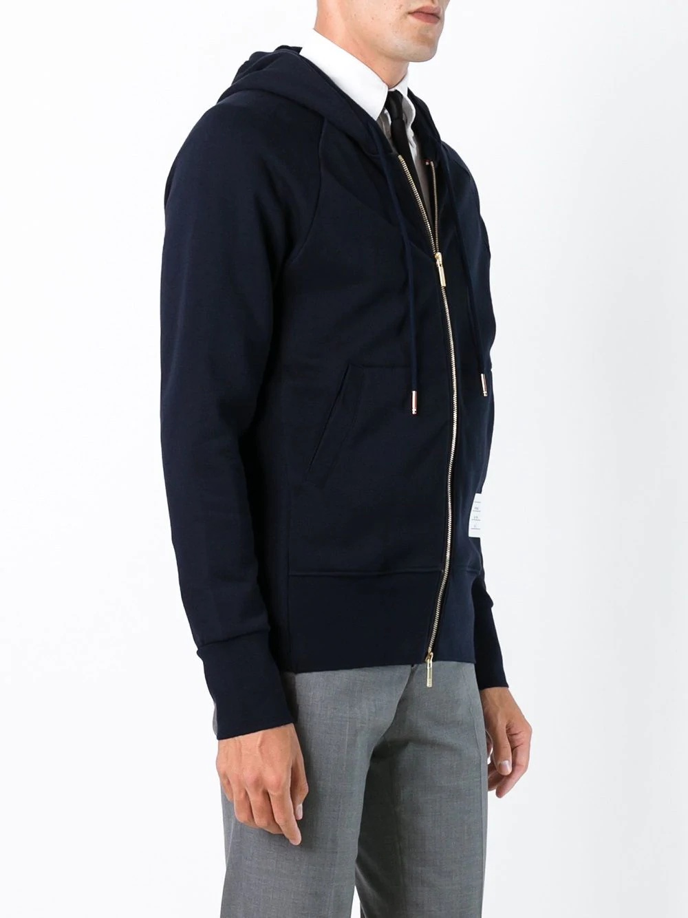 4-Bar jersey zip-up hoodie - 3