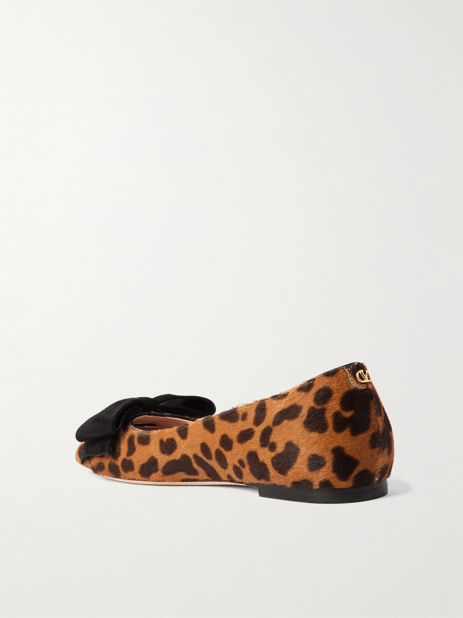 Bowow suede-trimmed leopard-print calf hair ballet flats Leopard print - 3