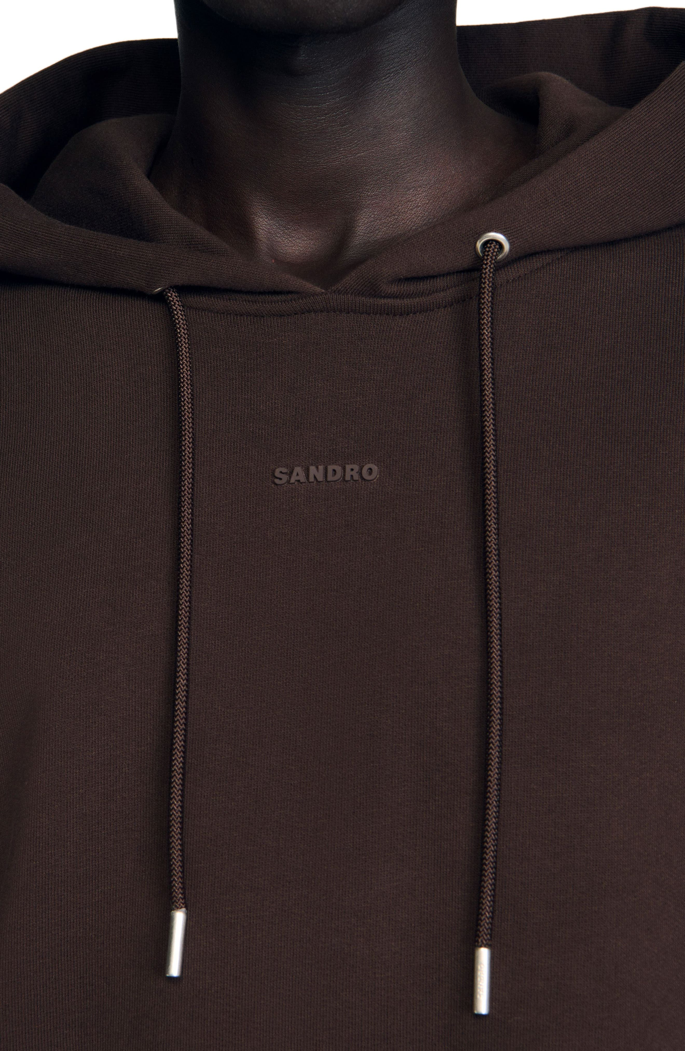 SANDRO Logo hoodie in Chocolate at Nordstrom - 4