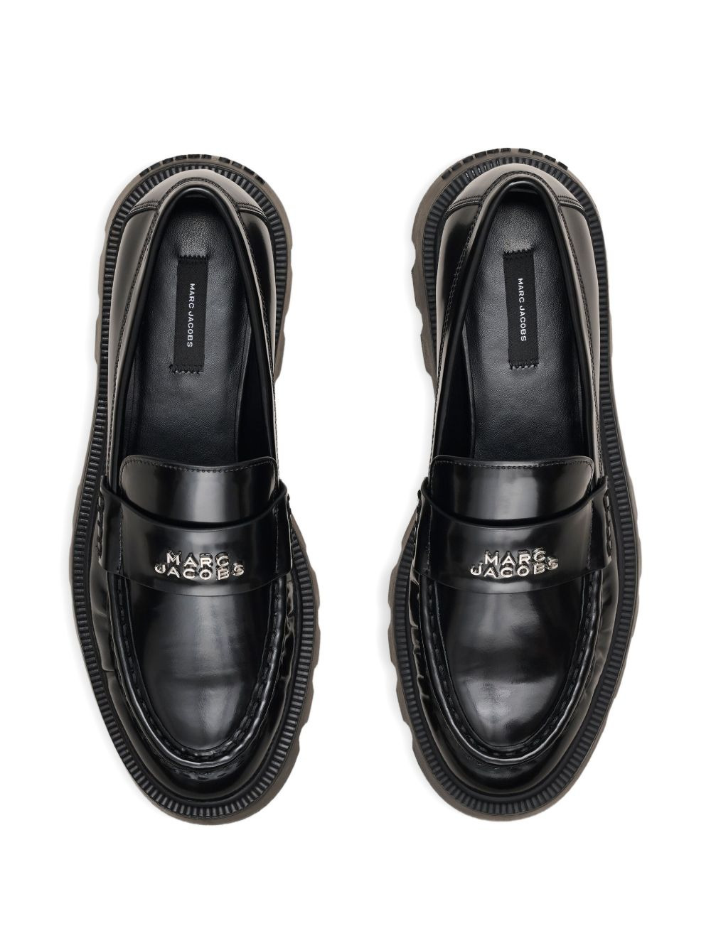 logo-plaque platform loafers - 4