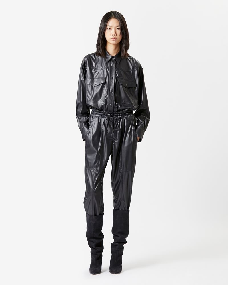 Isabel Marant Étoile BERNY FAUX LEATHER SHIRT outlook